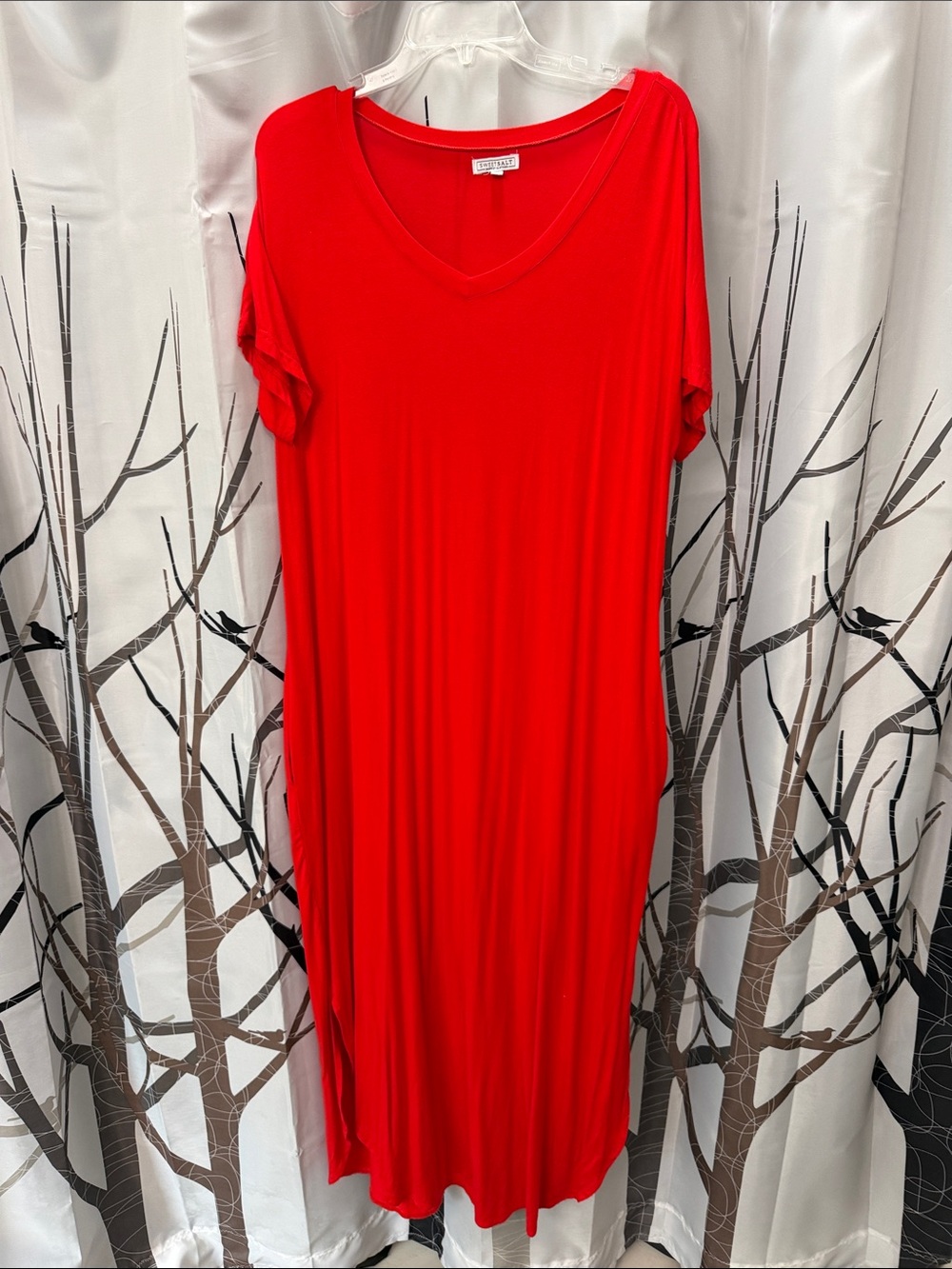 Bold Red V-Neck Maxi Dress